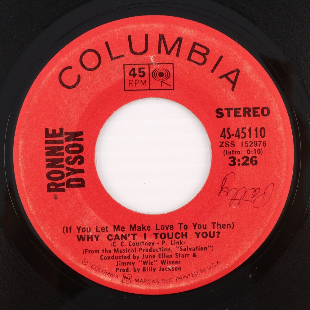 Ronnie Dyson - Why Can't I Touch You / Girl Don't Come 45 rpm 7" Record 4S-45110